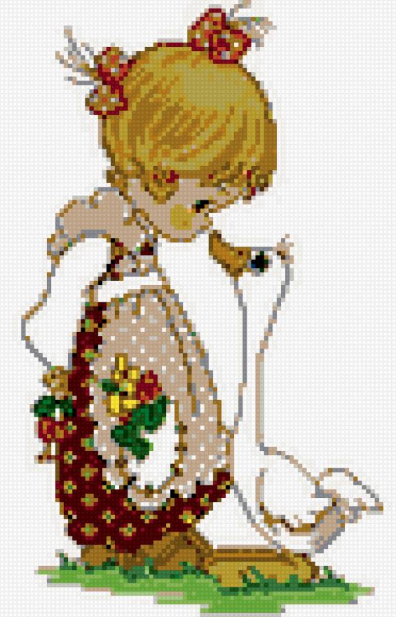 Девочка и гусь - предпросмотр