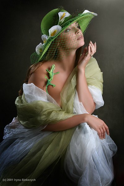 зелёная нежность - красота девушка - оригинал