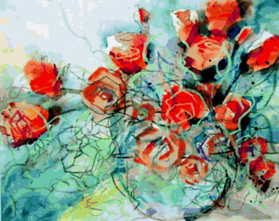 Букет на веранде - цветы - предпросмотр