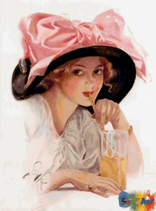 КРАСОТКА - шляпа, женщина, красавица, нежность, взгляд - предпросмотр