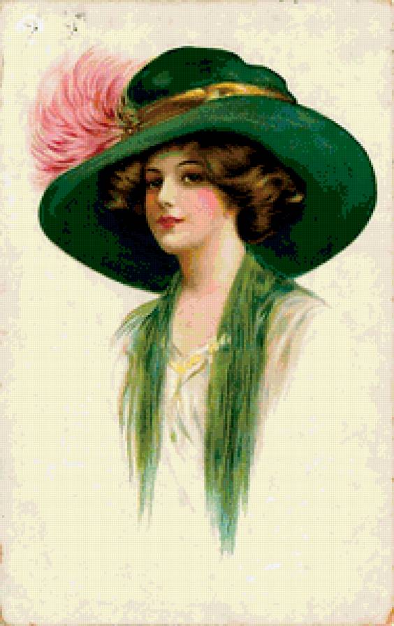 КРАСОТКА В ШЛЯПЕ - дама, портрет, шляпа, женщина, красавица - предпросмотр