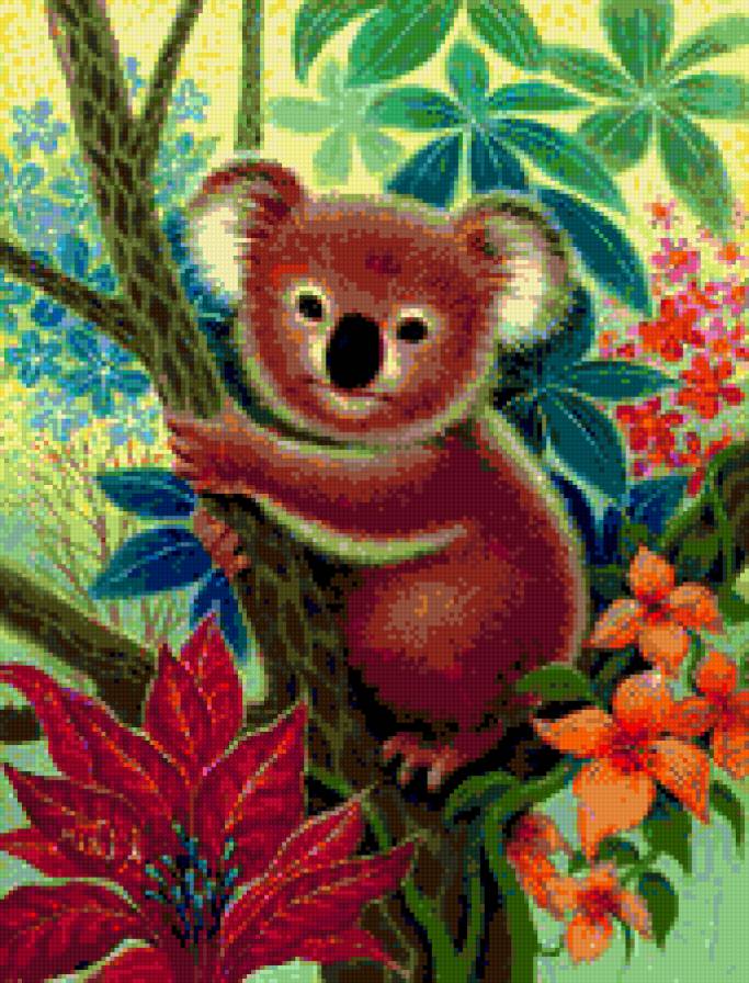коала - цветы, коала - предпросмотр
