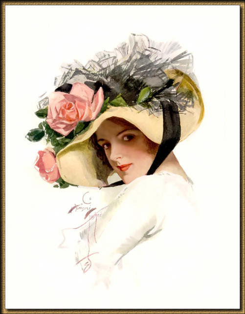 ВЗГЛЯД КРАСОТКИ - красавица, женщина, дама в шляпе, нежность, взгляд, шляпа - оригинал