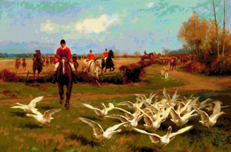 Английская охота 2 - пейзаж, англия, охота, лошади., люди, природа - предпросмотр