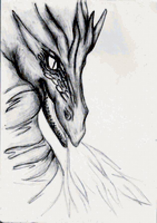 карандаш. дракон - фэнтази, рисунок - предпросмотр
