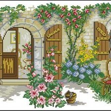 Оригинал схемы вышивки «Дом в цветах» (№229951)