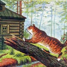 Схема вышивки «Деревенский кот»