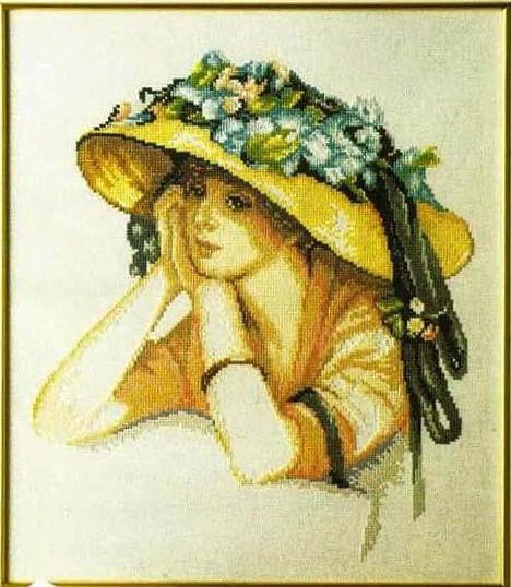 ДАМА В ШЛЯПЕ - красавица, взгляд, шляпа, женщина, дама в шляпе, нежность - оригинал