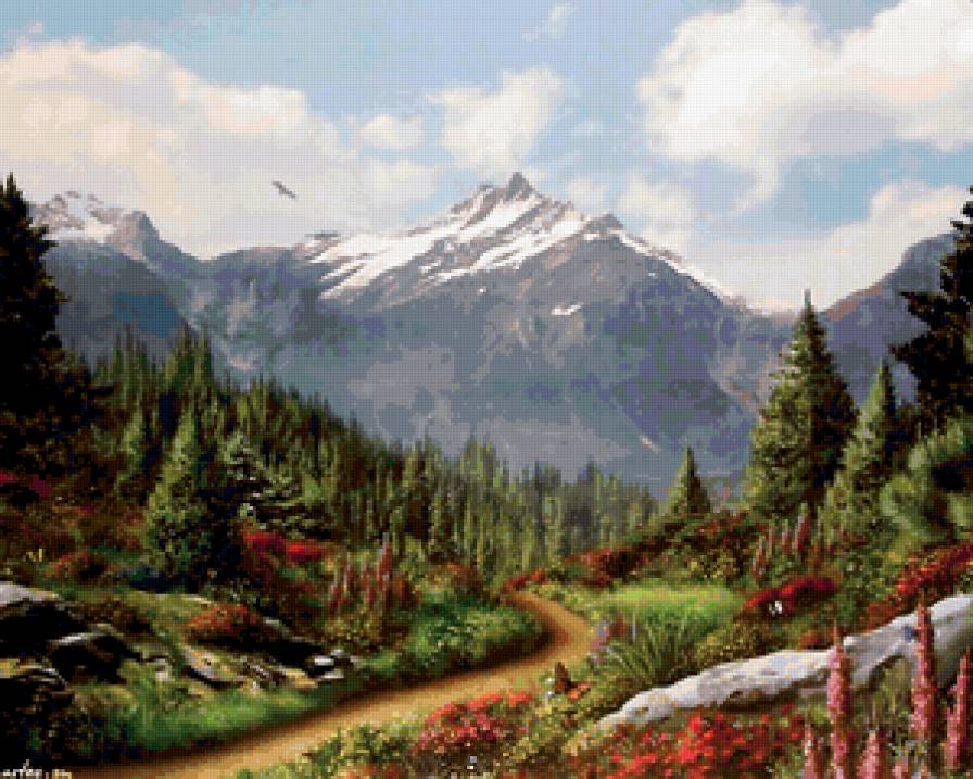 ПЕЙЗАЖ - горы, природа, аллея, лес - предпросмотр