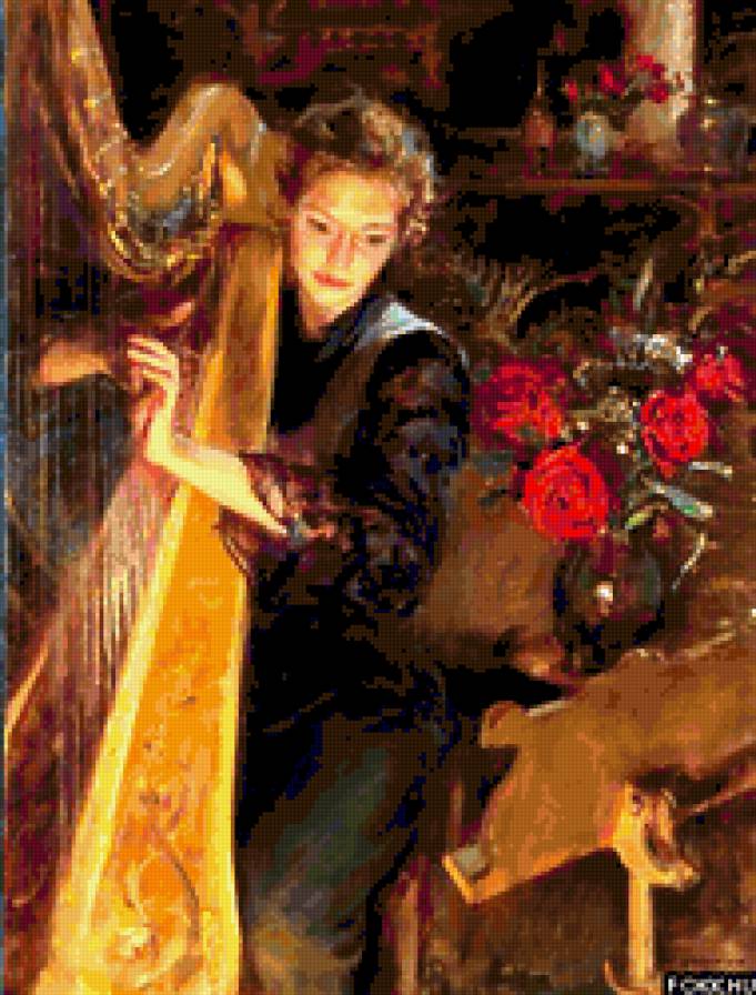 lány hárfával - предпросмотр