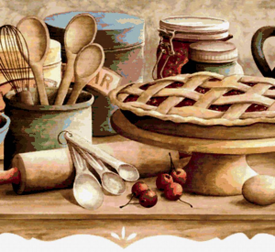 Вишнёвый пирог - еда, натюрморт, пирог, кухня - предпросмотр