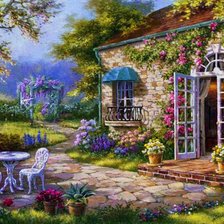 Схема вышивки «дворик»