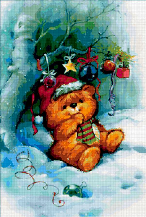 Подарочек) - зима, новый год, детям, медведь - предпросмотр