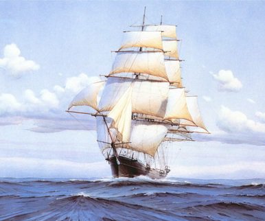 Серия "Парусники" - море, парусник - оригинал