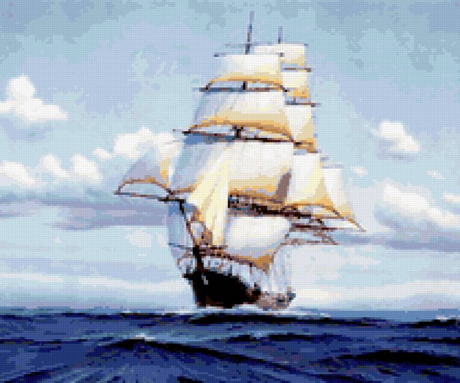 Серия "Парусники" - море, парусник - предпросмотр