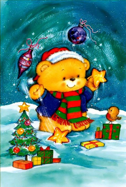 Жонглирующий мишка - детям, новый год, медведь, зима, подарок - оригинал