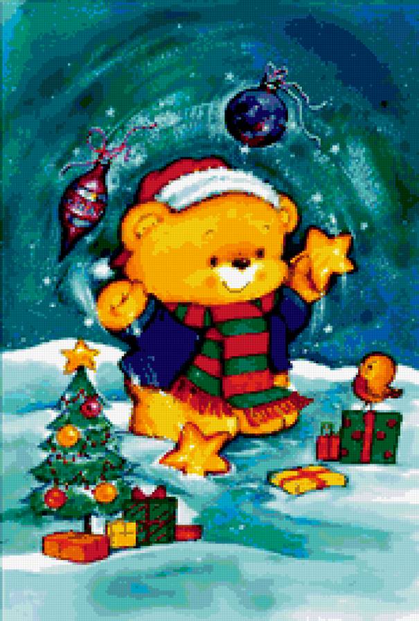 Жонглирующий мишка - детям, зима, медведь, подарок, новый год - предпросмотр