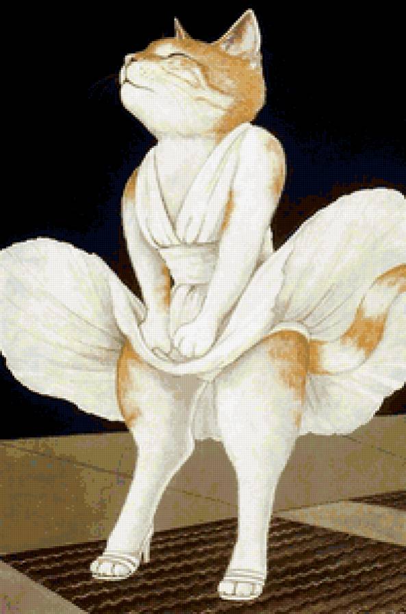 Мерлин Монро - Кошка - кот, мерлин монро, пародия - предпросмотр