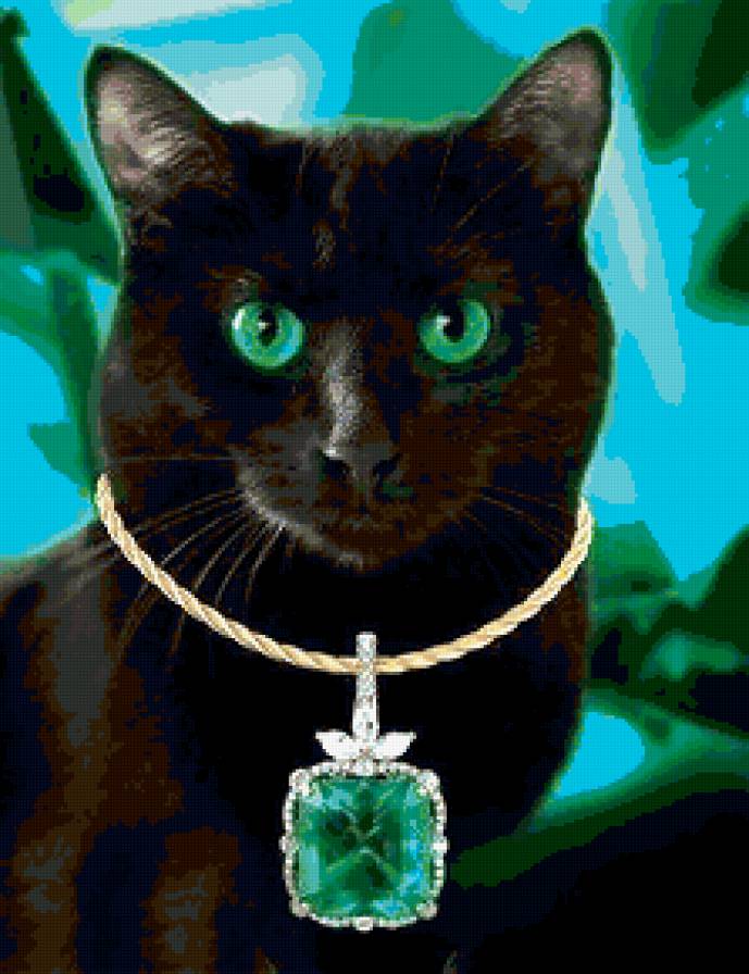 кот - кошки, кот, животные, зеленый - предпросмотр