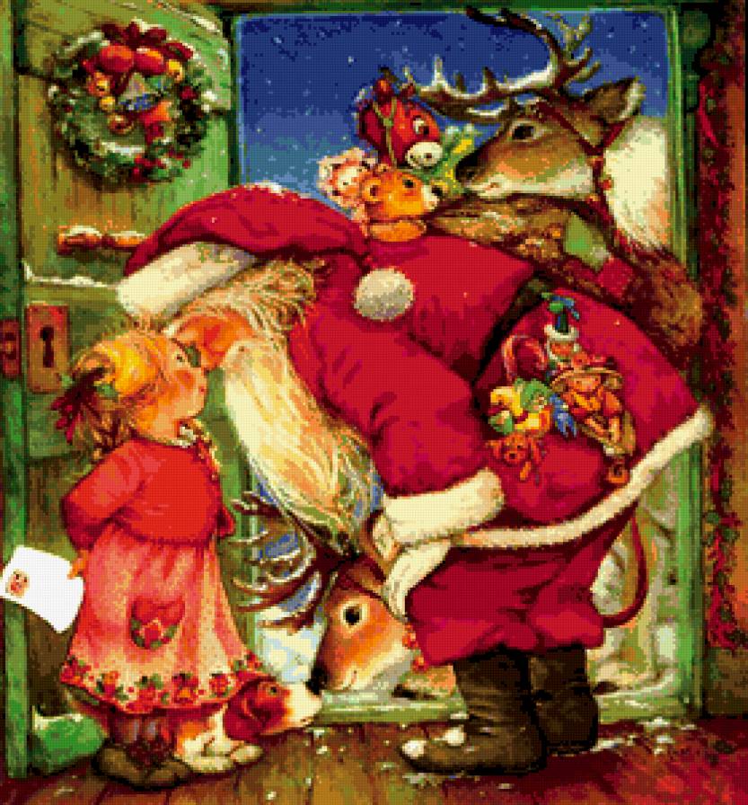 Дед Мороз - дед мороз, зима, олень, новый год, подарки - предпросмотр