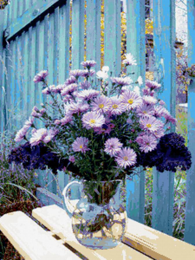 сиреневый букет - цветы, букет, осень - предпросмотр