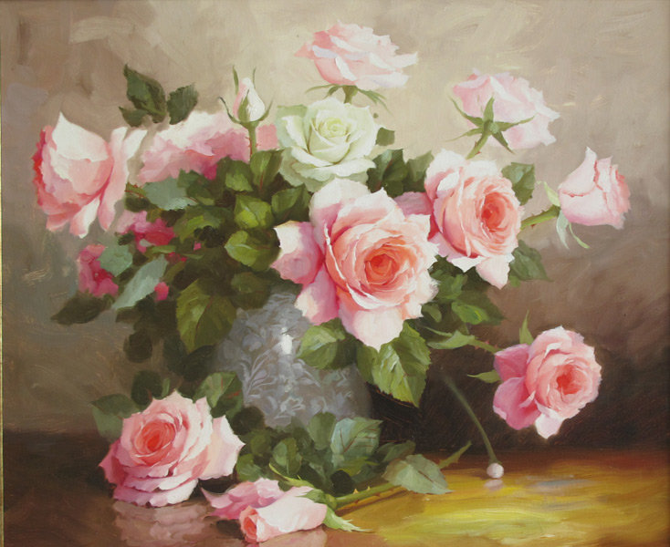 винтажные розы - цветы, букет, картина, розы - оригинал