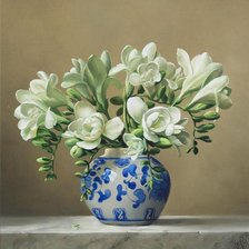 Схема вышивки «Белые фрезии»