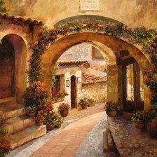 Схема вышивки «Дворик»