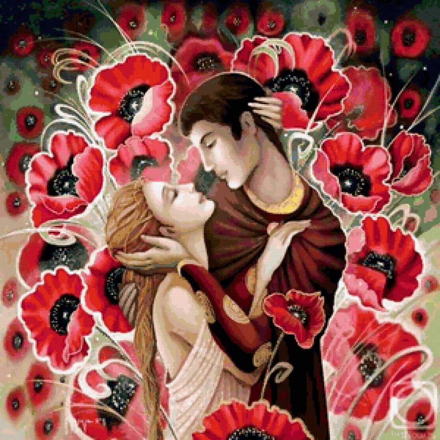 №232098 - пара, цветы, маки - предпросмотр