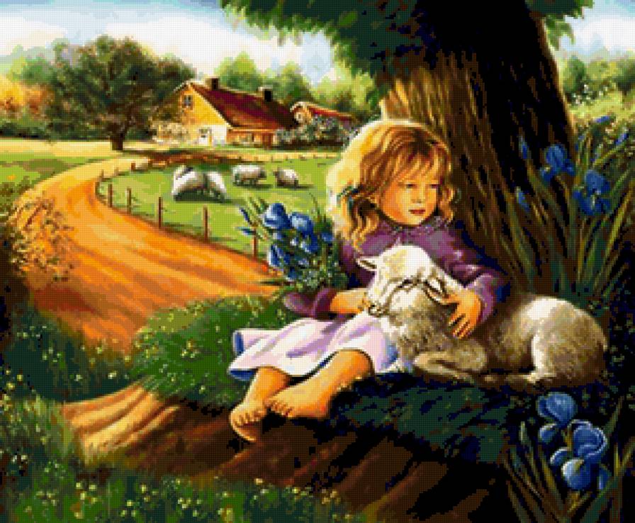 kislány báránnyal - предпросмотр