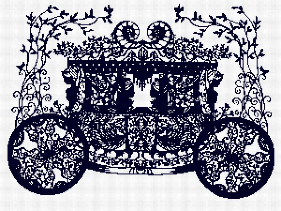 Карета - черно-белая, карета - предпросмотр