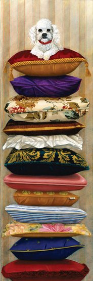 Принцесса на горошине)) - собака, подушка - оригинал