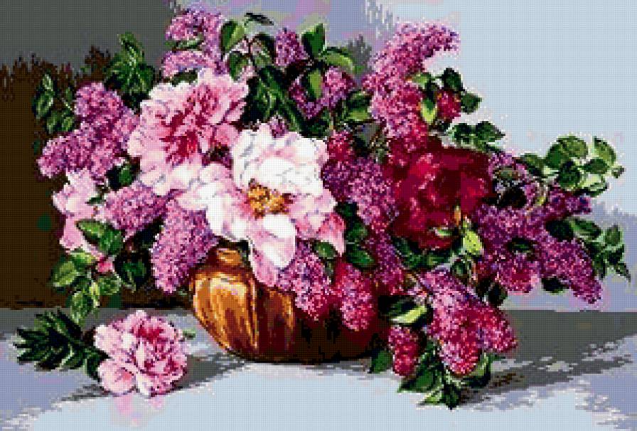 букет - сирень, розы, цветы, букет - предпросмотр