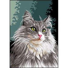 Оригинал схемы вышивки «кошка» (№232508)