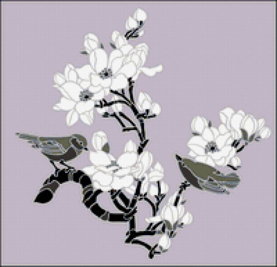 восточные мотивы 3 - восток, монохром, цветы - предпросмотр