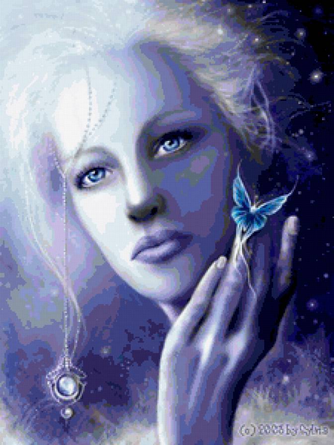 НИМФА ( зима) - эльф, девушка, магия, фэнтези, времена года, портрет, зима, нимфа - предпросмотр