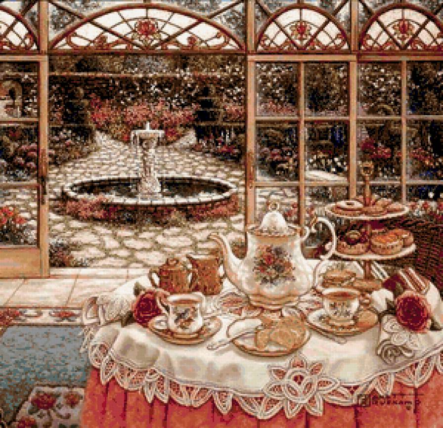 Чаепитие - чашка, чай, кухня, чаепитие, картина, кофе, для кухни, живопись - предпросмотр