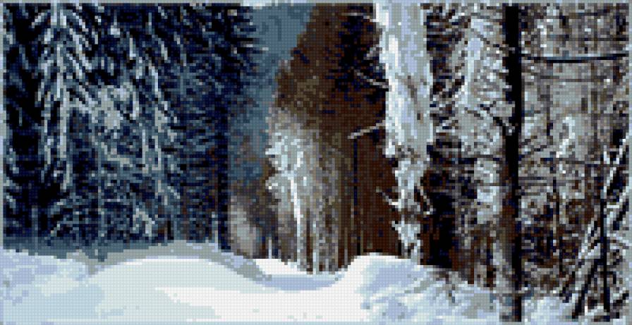 Просека - пейзаж, природа, зима - предпросмотр