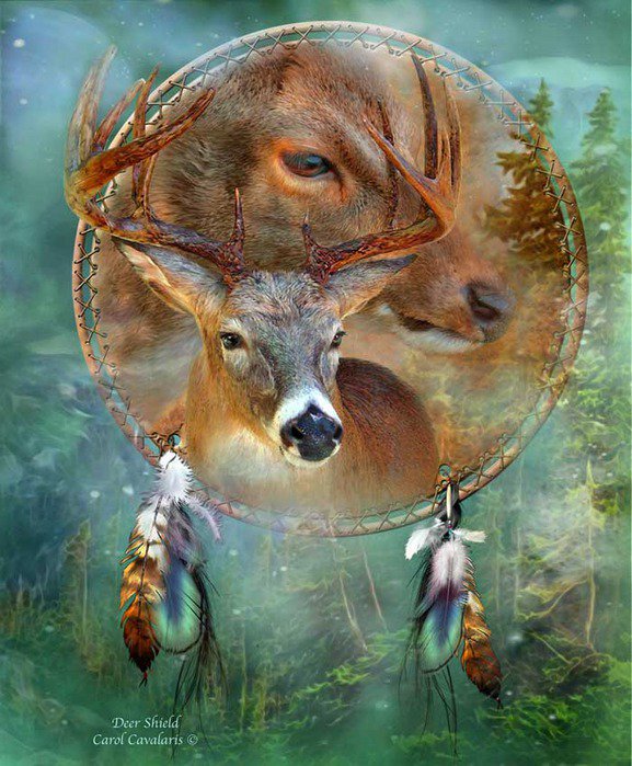 ДИПТИХ   "Две мелодии" - горный олень, в гармонии с природой, коордилиеры, животные - оригинал