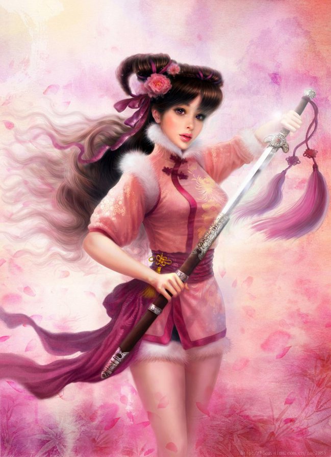 Xiaoao yuelingshan - япония, люди, магия, девушка, фентези, меч, волшебство - оригинал