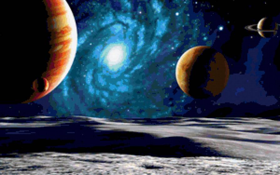 космический пейзаж - космос, планеты, вселенная - предпросмотр