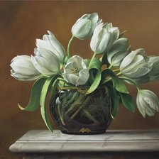 Схема вышивки «Белые тюльпаны.»