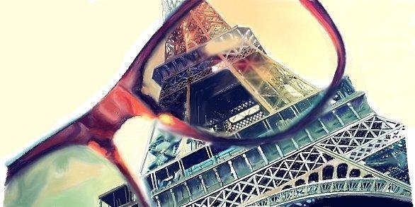 Эйфелева башня - башня, очки, бавня через очки - оригинал