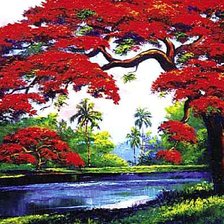 Схема вышивки «Красивый пейзаж»