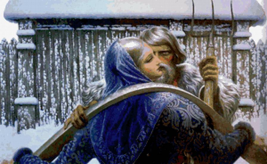 встреча - живопись, васильев, картина - предпросмотр