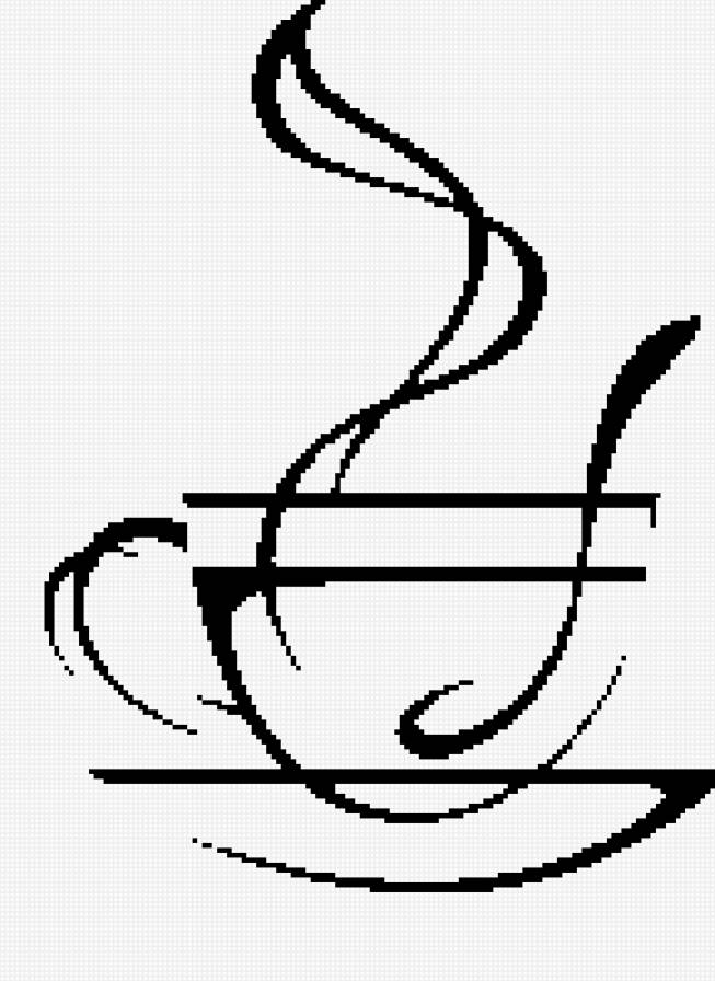 Чай - на кухню, монохром, чашка, посуда - предпросмотр