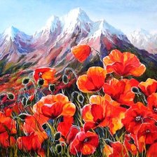 Схема вышивки «hegy, pipacs»