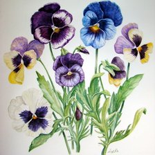 Схема вышивки «фиалки»