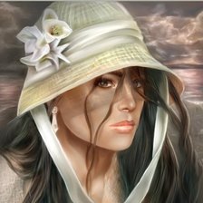 Схема вышивки «lány kalapban»