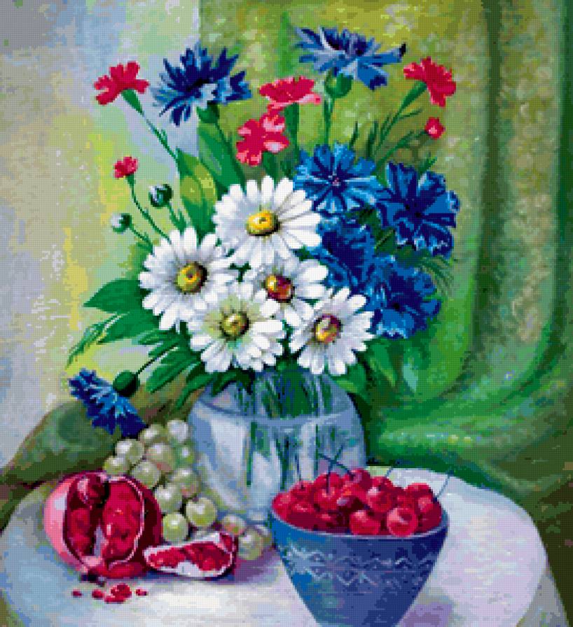 Натюрморт - цветы, букет, натюрморд, ромашки - предпросмотр